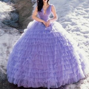 Purple lilac Quinceanera gown